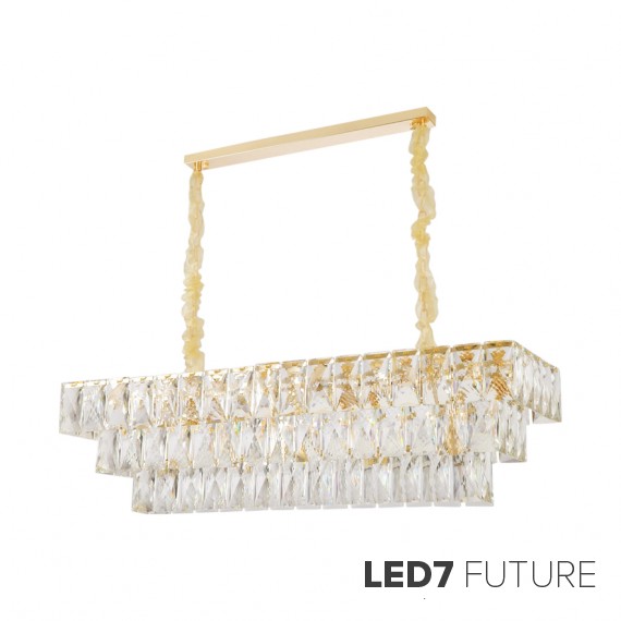 Loft Industry Modern - Cascade Tile Rectangular Chandelier
